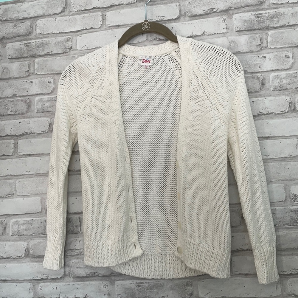 Justice white sweater cardigan